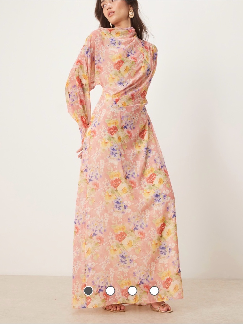 ASOS DESIGN high neck maxi dress in blown up floral print. NWT SIZE 6